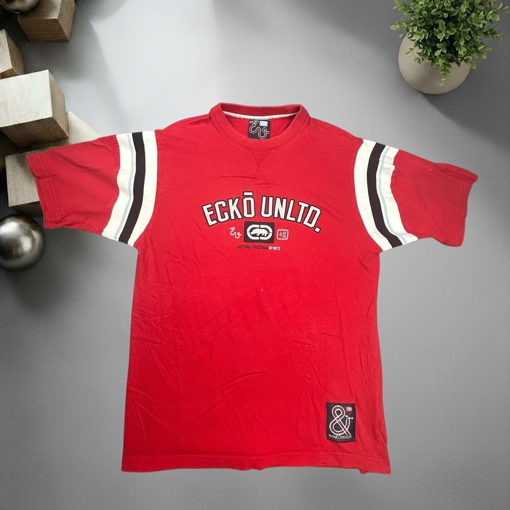 Vintage Ecko Unltd Red Graphic T-Shirt Y2K Skater Streetwear Mens Large